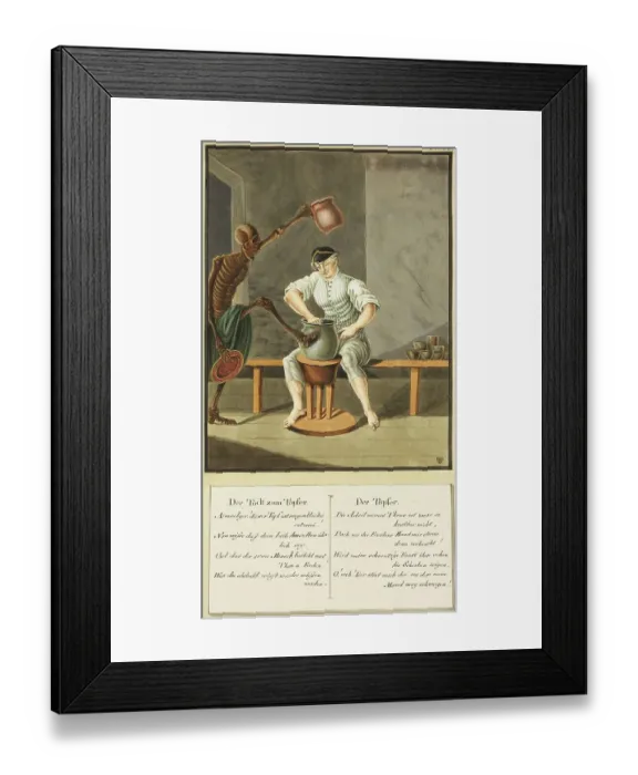 Framed Print : Death comes to the potter, Todten-Tantz after Beck Framed Print : Death comes to the potter, Todten-Tantz after Beck