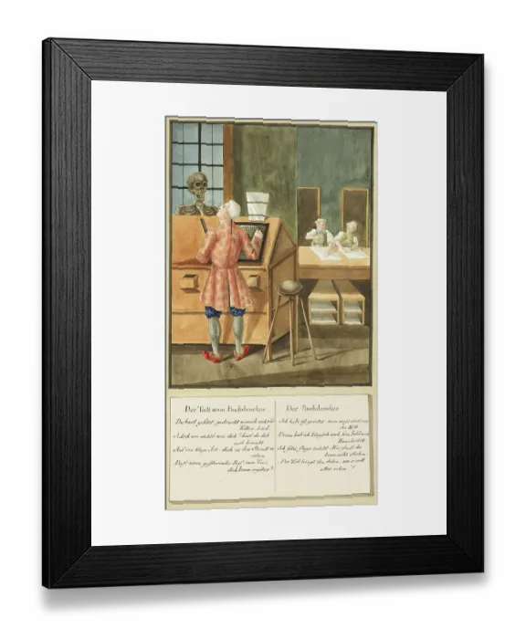 Framed Print : Death Comes to the Printer, Todten-Tantz after Beck Framed Print : Death Comes to the Printer, Todten-Tantz after Beck