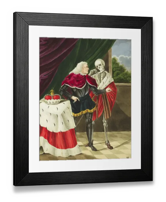 Framed Print : Er Tod kommt zum Kurfuerst, Totentanz Framed Print : Er Tod kommt zum Kurfuerst, Totentanz