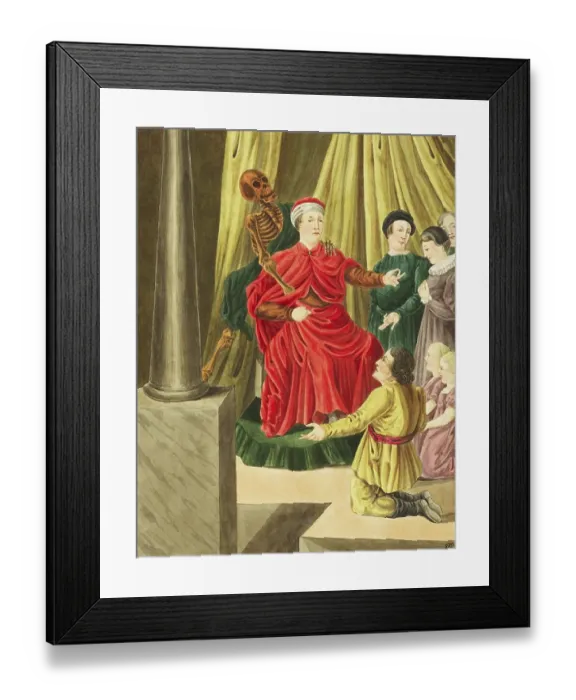 Framed Print : Der Tod kommt zum Richter, Totentanz