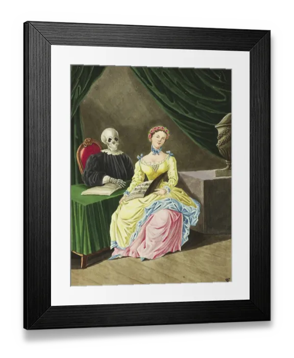 Framed Print : Der Tod kommt zur Saengerin, Totentanz