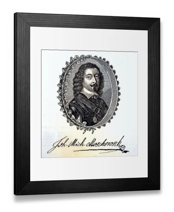 Framed Print : Johann Michael Moscherosch, pseudonym Philander