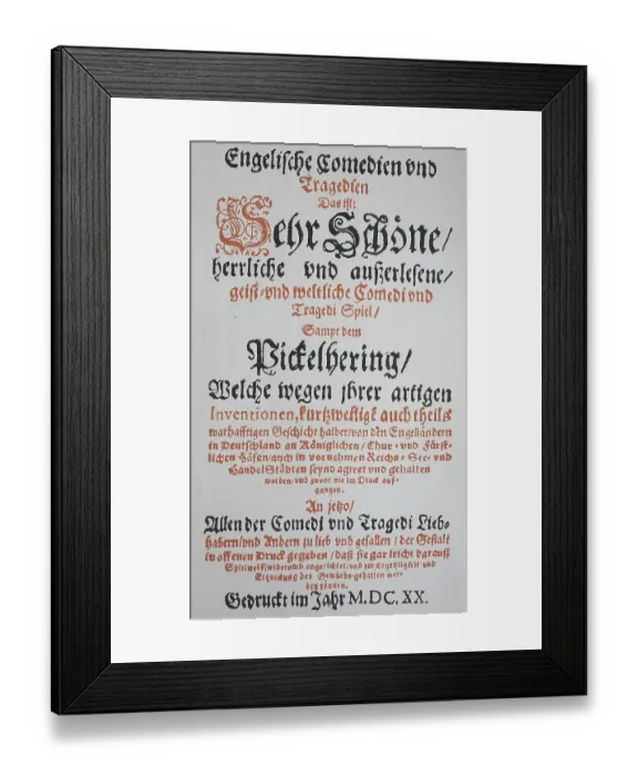 Framed Print : Facsimile of the title of the first collection