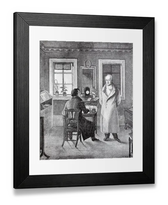 Framed Print : Johann Wolfgang von Goethe dictates to his secretary in his study