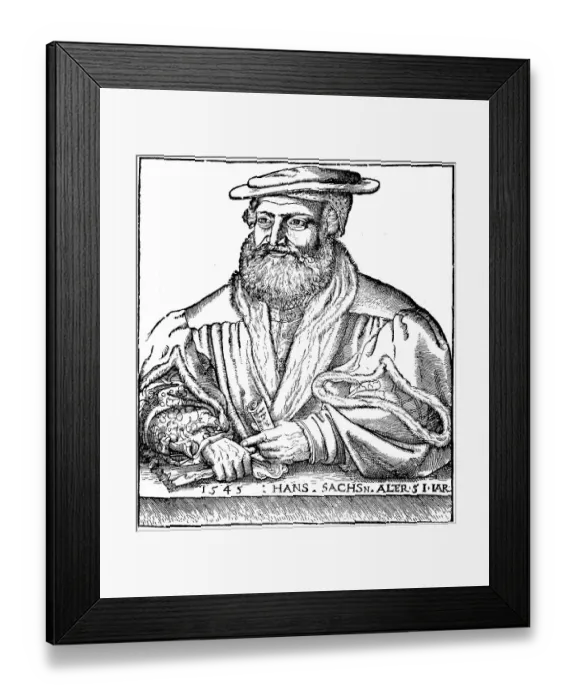 Framed Print : Portrait of Hans Sachs, 5 November 1494 Framed Print : Portrait of Hans Sachs, 5 November 1494
