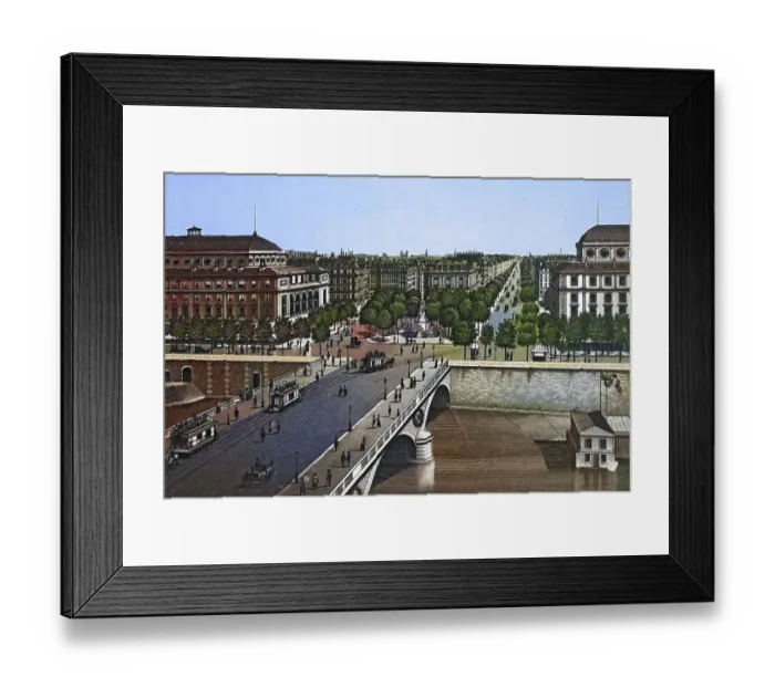Framed Print : Paris, La Place du Chatelet et du Boulevard de Sebastopol