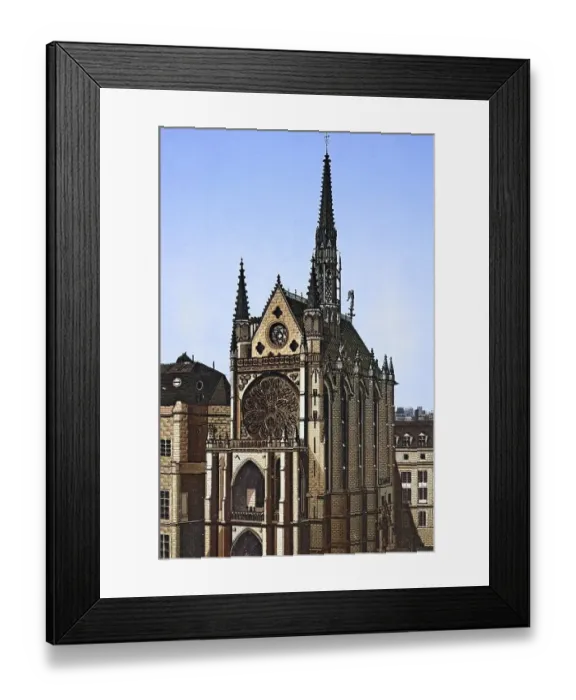 Framed Print : Paris, La Sainte Chapelle, Historical copperplate