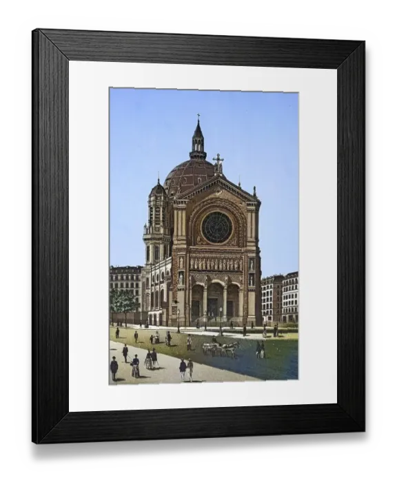 Framed Print : Paris, Eglise Saint Augustin, historical copperplate