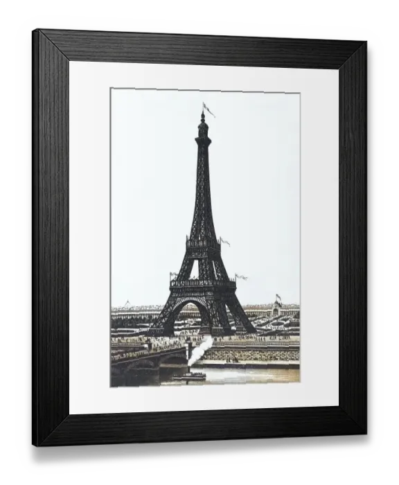 Framed Print : Paris, Tour Eiffel, Historical copperplate Framed Print : Paris, Tour Eiffel, Historical copperplate