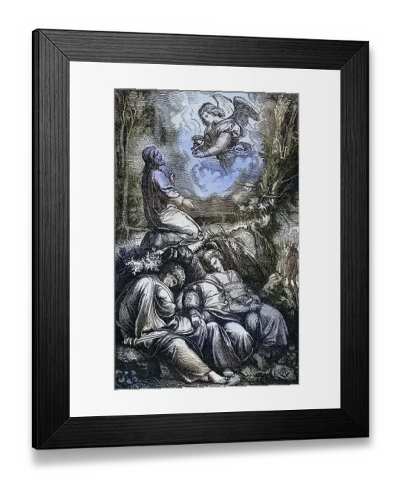 Framed Print : Biblical Story, Jesus Agony on the Mount of Olives