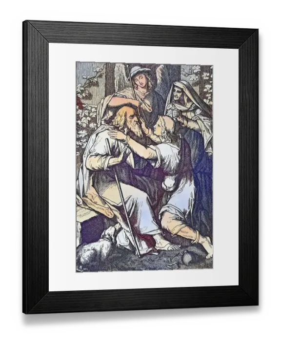 Framed Print : Biblical Story, Old and Young Tobias
