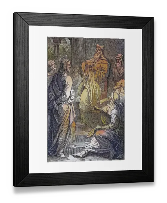 Framed Print : Biblical History, Christ in front of Caiaphas