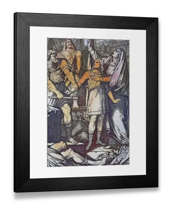 Framed Print : Biblical story, The Machabean brothers and their mother Framed Print : Biblical story, The Machabean brothers and their mother