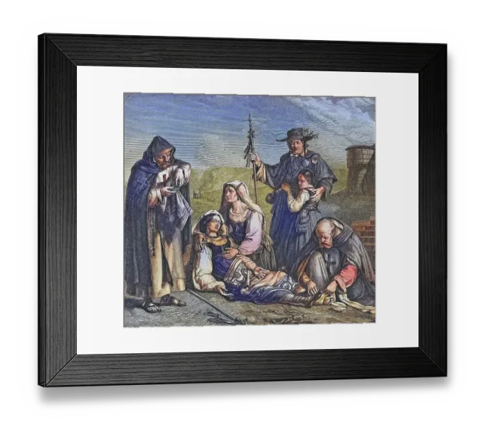 Framed Print : Biblical story, Pilgrims on their way to Rome