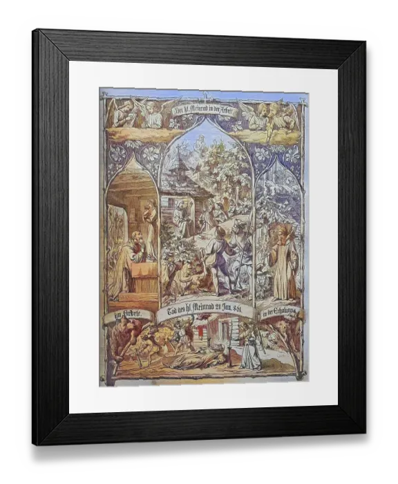 Framed Print : Biblical History, St. Meinrad, Historical steel engraving from 1860 Framed Print : Biblical History, St. Meinrad, Historical steel engraving from 1860