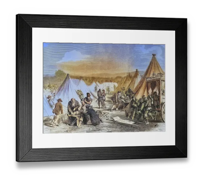 Framed Print : Max Mahons captured tent camp near Reichshofen as a hospital for the wounded