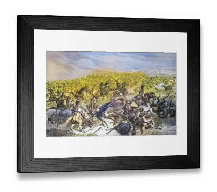 Framed Print : Prussian rapid fire on french cavalry at the battle of Sedan