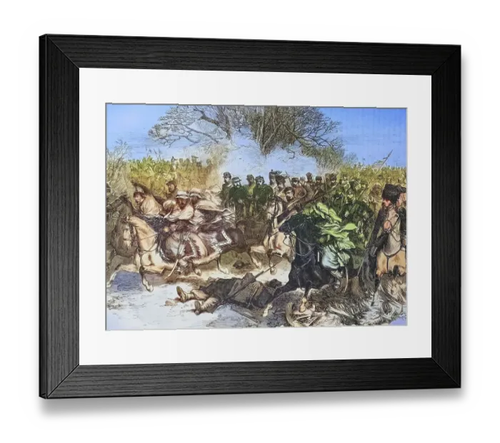 Framed Print : Flight of French cavalry after the battle of Orleans