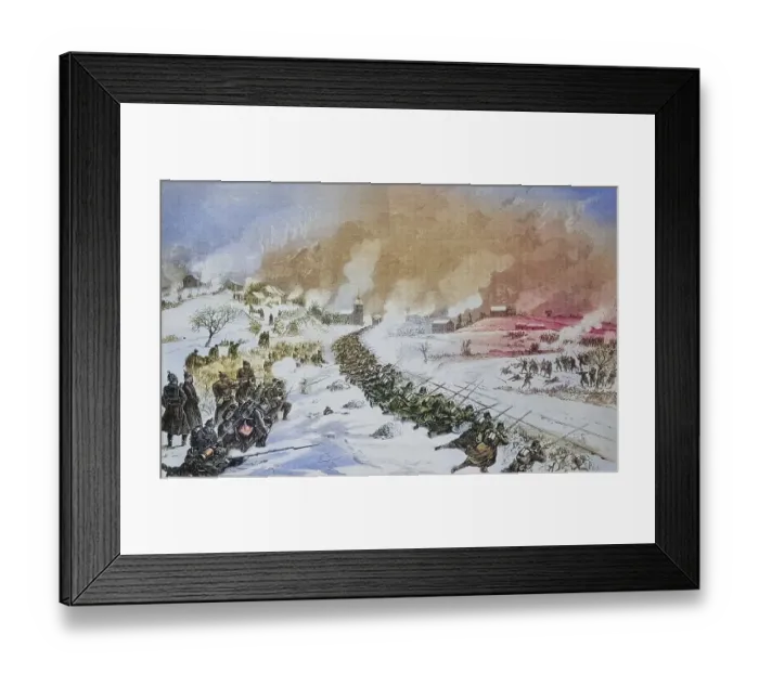 Framed Print : Battle at the railway embankment at Bethoncourt