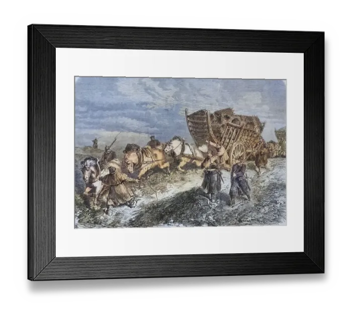 Framed Print : Procuring construction material outside Paris