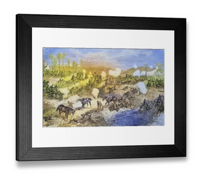 Framed Print : Wuerttembergische artillery on the highlands near Villiers Framed Print : Wuerttembergische artillery on the highlands near Villiers