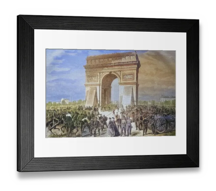 Framed Print : At the Arc de Triomphe during the occupation of the Germans in Paris on 2 March 1871