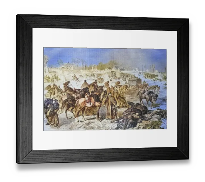 Framed Print : Wuerttemberg and Saxon troops in shell fire near Villiers Framed Print : Wuerttemberg and Saxon troops in shell fire near Villiers