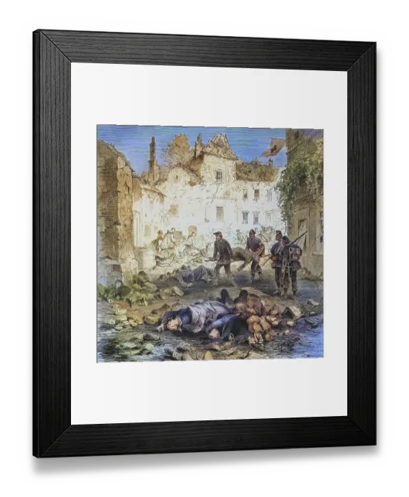 Framed Print : A street in Laon after the blast of the powder tower
