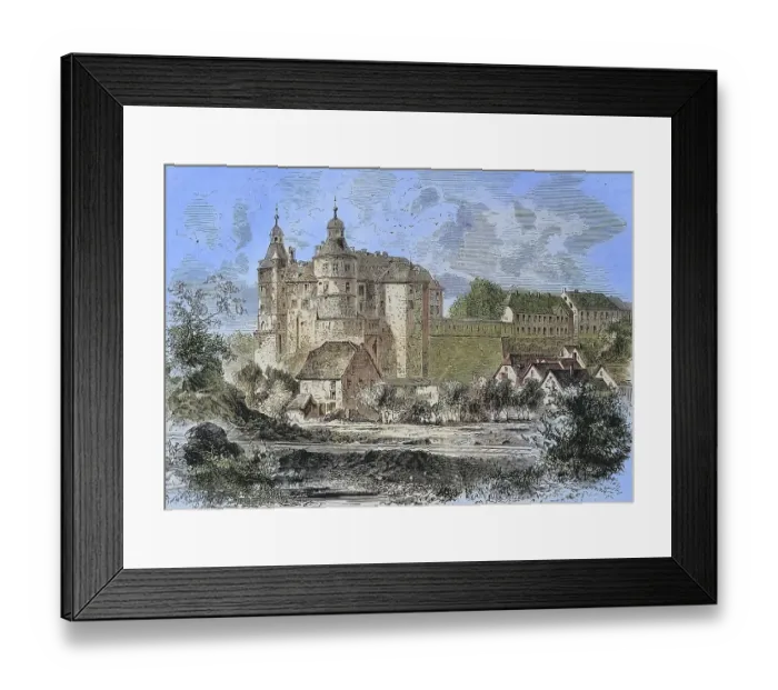 Framed Print : Montbeliard Castle, illustrated war history