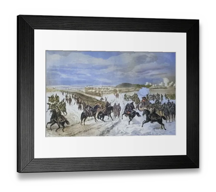 Framed Print : Die badischen truppen im Gefecht bei Montbeliard Framed Print : Die badischen truppen im Gefecht bei Montbeliard