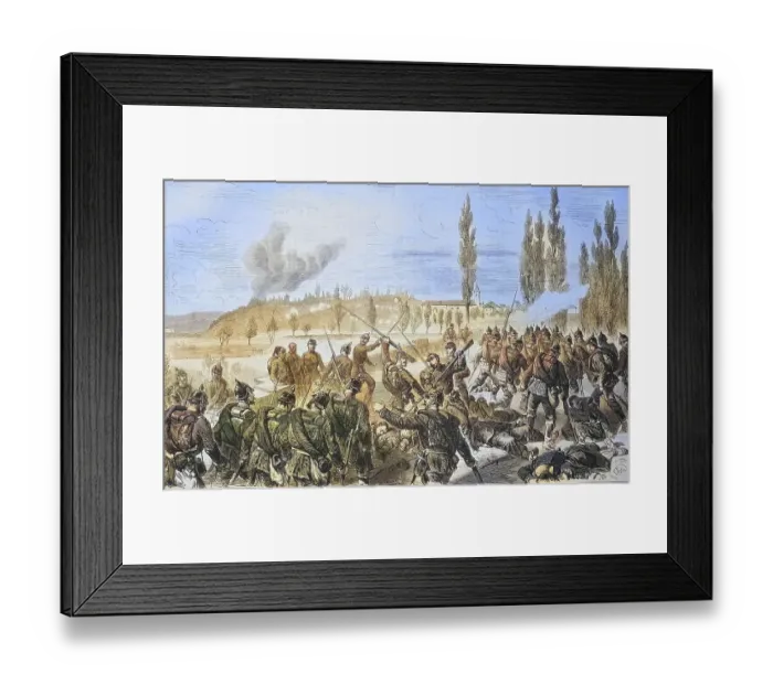 Framed Print : Battle near Etuz on the Oignon at 22 October 1870 Framed Print : Battle near Etuz on the Oignon at 22 October 1870