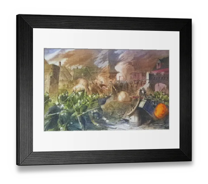 Framed Print : Taking of Pont Noyelles in the battle at Querrienx