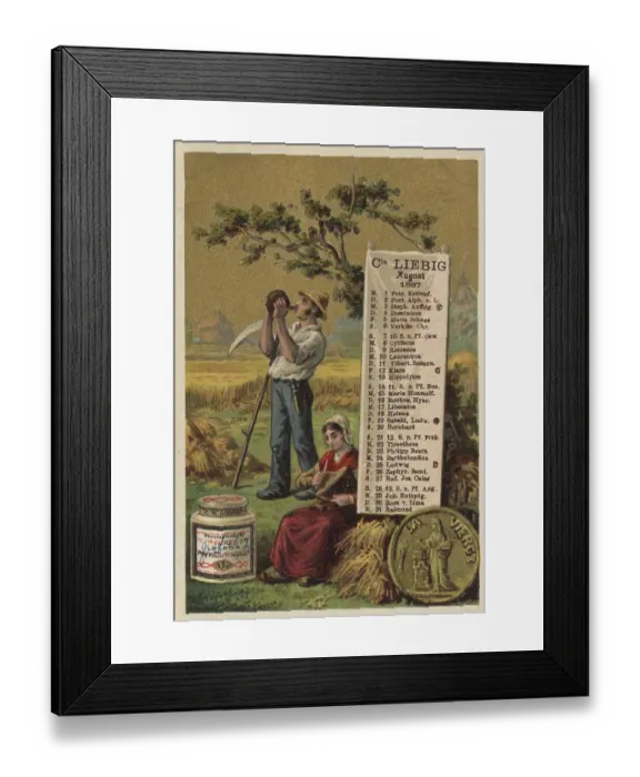 Framed Print : Picture series Calendar 1, 1887