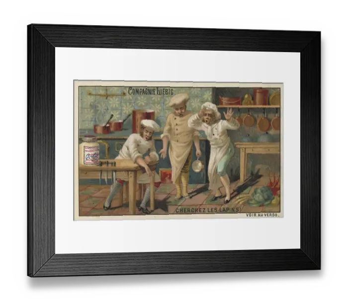 Framed Print : Picture series Vexierbilder 1, where are the rabbits for the feast
