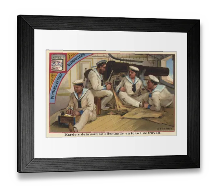 Framed Print : Picture series German Navy, Matelots de la marine allemande en tenue de travail Framed Print : Picture series German Navy, Matelots de la marine allemande en tenue de travail