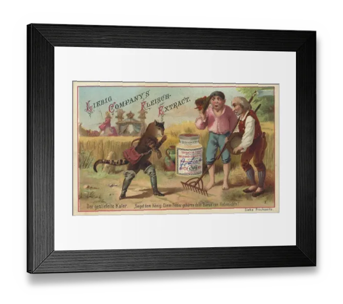 Framed Print : Picture series Puss in Boots, tells the king these fields belong to the Baron von Habenichts