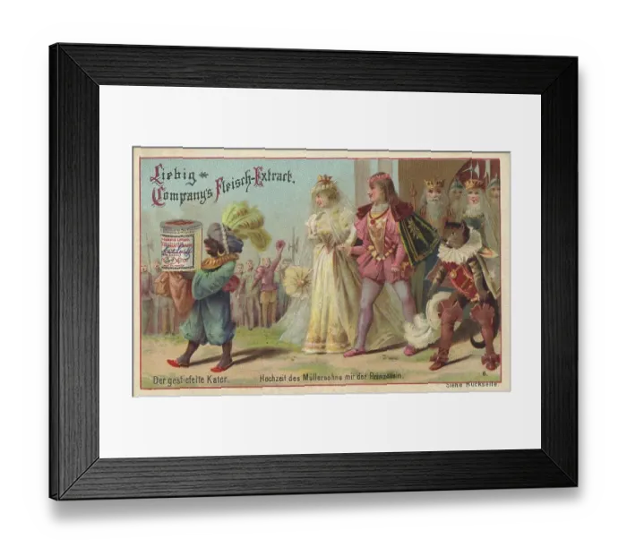 Framed Print : Picture series Puss in Boots, wedding of the millers son with the princess