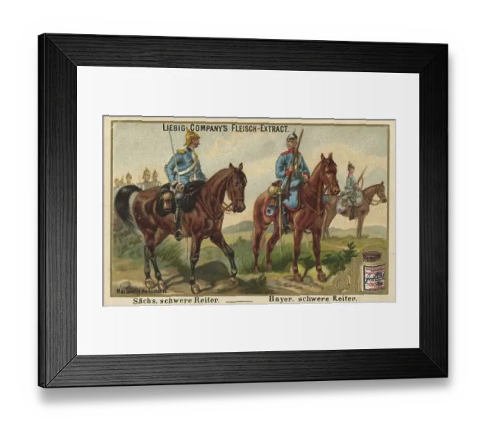 Framed Print : Picture series German Army V. Saxon Heavy Riders and Bavarian Heavy Riders
