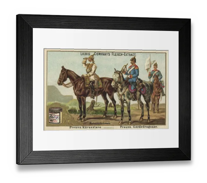 Framed Print : Picture series German Army V. Prussian Cuirassiers and Prussian Guards Dragoons