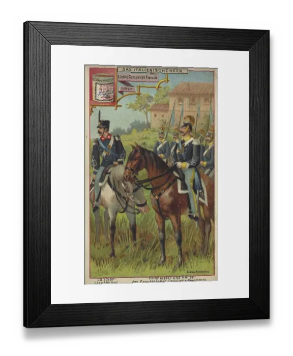 Framed Print : The Italian Army, Lancier-Lieutenant