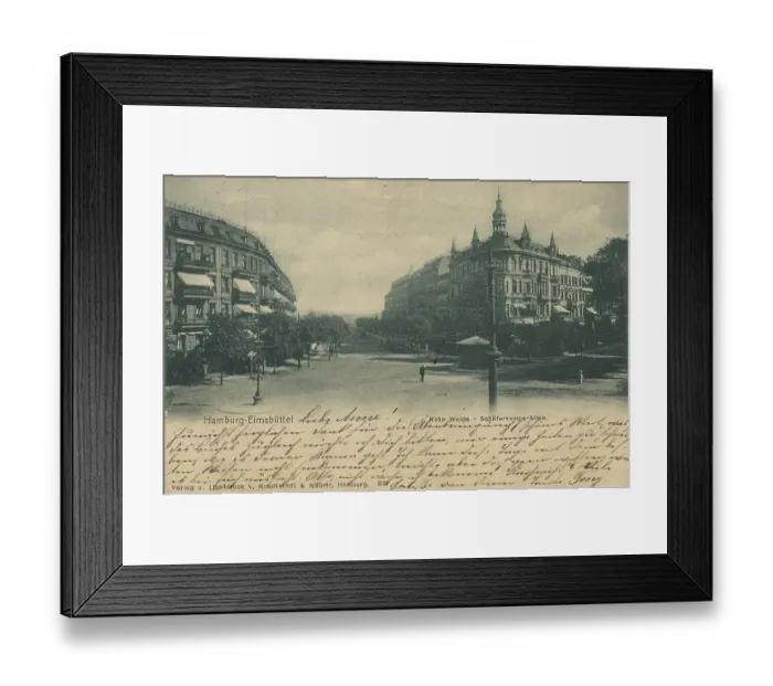 Framed Print : Elmsbuettel, Hamburg, Germany, postcard with text Framed Print : Elmsbuettel, Hamburg, Germany, postcard with text