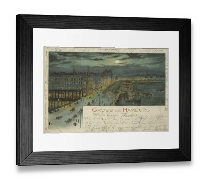 Framed Print : Greeting from the Jungfernstieg