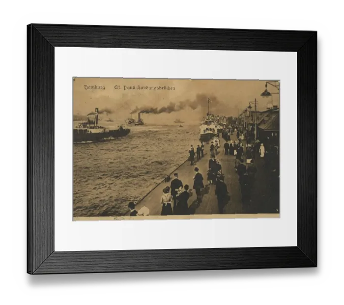 Framed Print : Landungsbruecken St. Pauli, Hamburg