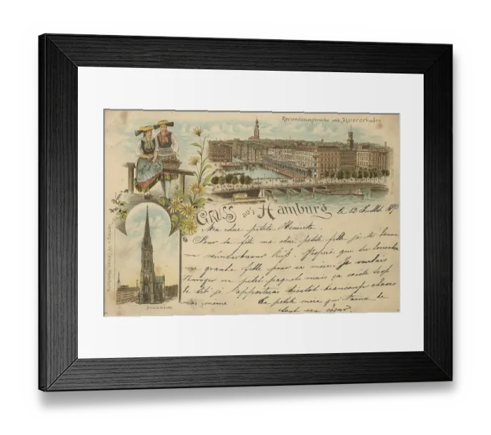Framed Print : Reesendammbruecke, Alster Arcades Framed Print : Reesendammbruecke, Alster Arcades