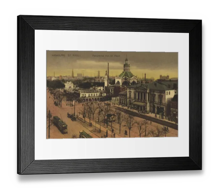 Framed Print : St. Pauli, Panorama, Hamburg, Germany