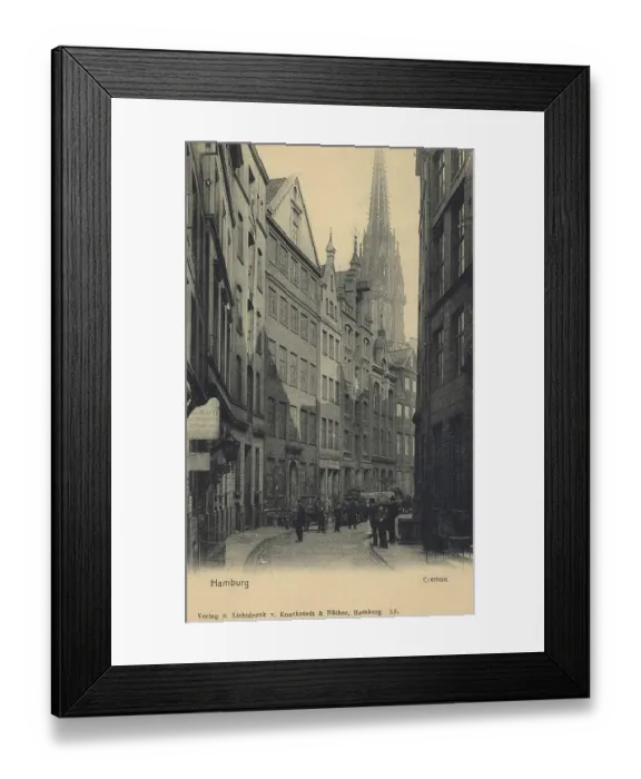 Framed Print : Cremon, Hamburg, Germany, postcard with text Framed Print : Cremon, Hamburg, Germany, postcard with text