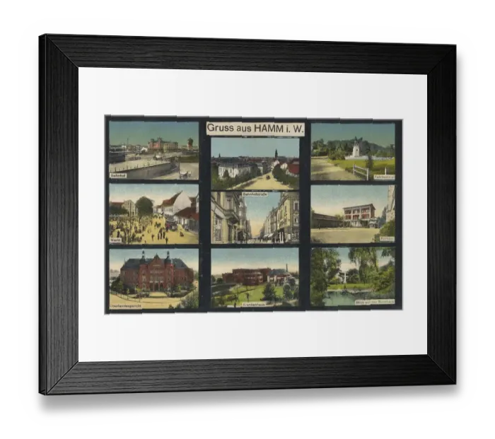 Framed Print : Greeting from Hamm in North Rhine-Westphalia