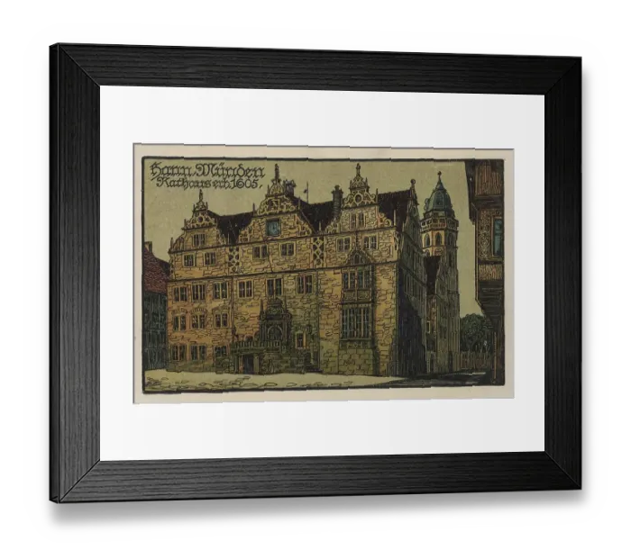 Framed Print : Town hall in Hannoversch Muenden, Hann