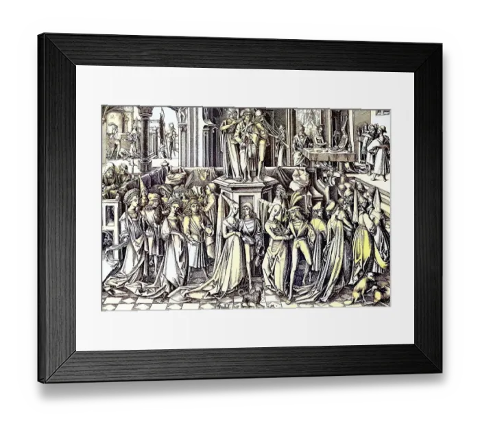 Framed Print : Dance party in a German princely court society in the 15th century