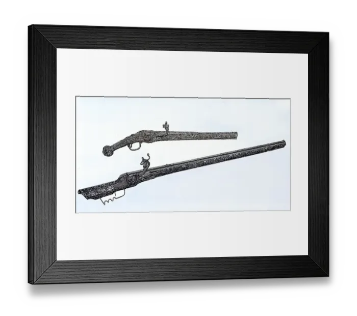 Framed Print : Weapons of the 17th century in Germany Framed Print : Weapons of the 17th century in Germany